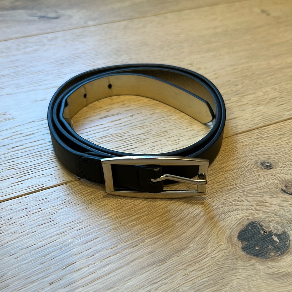 Express Black & Silver Rectangle Buckle Belt in Size Medium